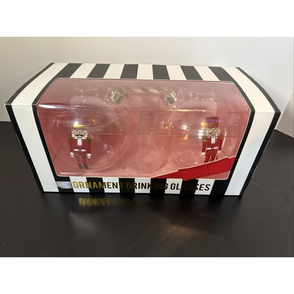 Nutcrackers Ornament Drinking Glasses Set of 2 Sippers - Picture 3 of 6